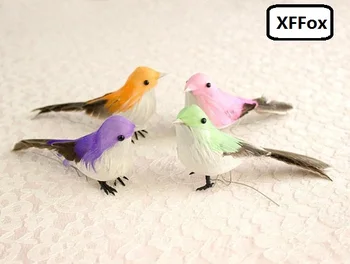 4 parça bir lot simülasyon küçük kuş modelleri köpük ve kürkler gerçek hayat mini sevimli kuş bebekler hediye yaklaşık 14 cm xf1110 0