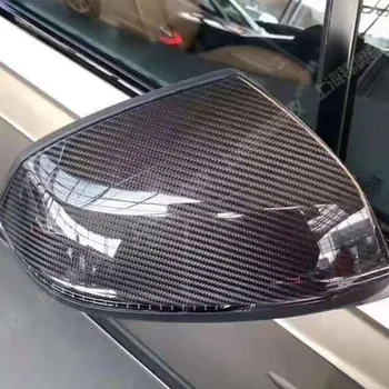 Audi Q5 Q7 2020-2021 için 4 M Gerçek Karbon Fiber Dikiz Aynası Anti-scratch Koruyucu Kapak Aksesuarları(Yedek Bileşenler)
