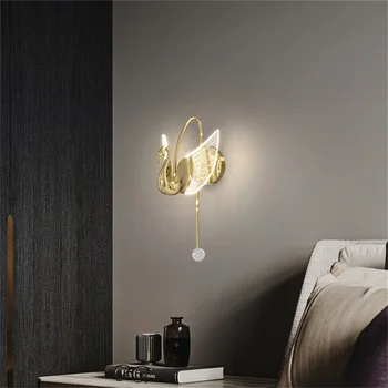 AOSONG iskandinav kuğu duvar lambaları Modern ışık yaratıcı dekoratif ev otel koridor yatak odası için