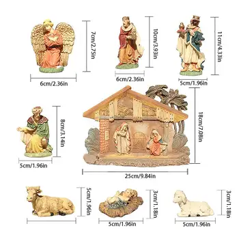 Noel Doğuş Heykelcik Yemlik Noel Beşik Figürler Minyatürleri Süs Kilise noel hediyesi Ev Dekorasyon