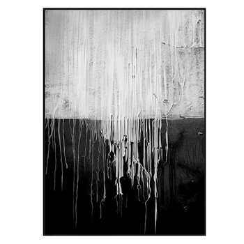 El-boyalı Yağlıboya Soyut Siyah ve Beyaz Şelale Modern Oturma Odası Kanepe Zemin Dekoratif Boyama Resimleri Bedr