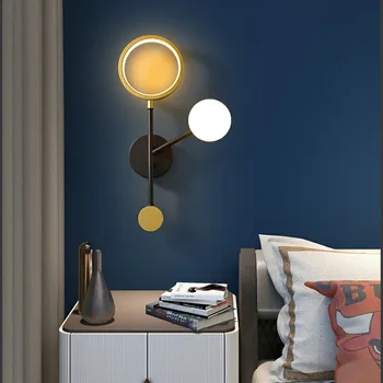 Duvar lambası yatak odası modern minimalist başucu lambası İskandinav yaratıcı oturma odası arka plan duvar lambası koridor ışık lüks led lamba