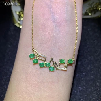 Doğal yeşil zümrüt kolye Kolye S925 gümüş doğal taş kolye grace hece Müzikal kadın kız hediye takı