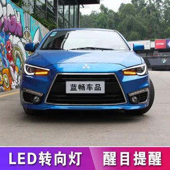 Araba Stil Kafa Lambası Mitsubishi Lancer için Farlar Lancer EX LED Far DRL D2H Hıd Seçeneği Melek Göz Bi Xenon ışın