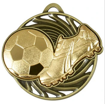 Fabrika özel ucuz altın Futbol Vortex Madalyası Başarı Ödülü düşük fiyat özel GRAVÜR 3D madalyaları Kurdele ile