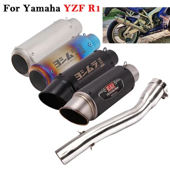 Yamaha YZF R1 MT-10 1998-2003 Için Motosiklet Üzerinde kayma Yoshimura Egzoz Sistemleri Modifiye Orta Bağlantı Borusu Carbion Fiber Susturucu