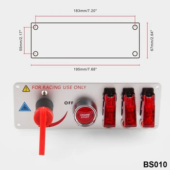 Araba Aksesuarları için LED Geçiş Anahtarı Araba Yarışı Motor Başlat Push Button 12 V Kontak Anahtarı Paneli