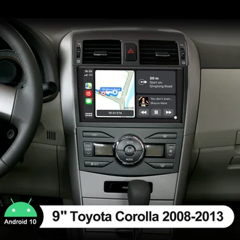 Android 10 Araba Müzik Sistemi Stereo İle 9 İnç IPS Ekran Merkezi Multimedya Araba Akıllı Sistemi İçin 2008-2013 Toyota Corolla