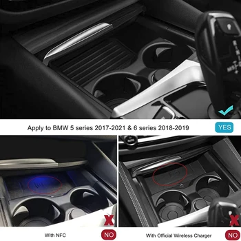 10 W Araba Kablosuz Şarj Merkezi Konsol kablosuz şarj aleti pedi-BMW 5 Serisi 2017-2021 6 Serisi 2018-2019