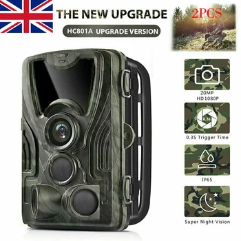 2 Parça set 20MP Trail Kamera IR Filtre Gece Görüş Hareket Algılama Kamera Açık Yaban Hayatı Avcılık için
