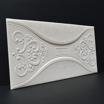 Yeni tip yumuşak dekoratif malzemeler 3D arka plan duvar Kendinden yapışkanlı Imitasyon Deri oyma kağıdı PE su geçirmez