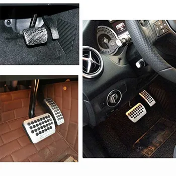 Alaşım Hızlandırıcı Gaz Fren Footrest Pedalı Plaka koruyucu örtü Fit Mercedes Benz B Sınıfı 2012-2018 AT
