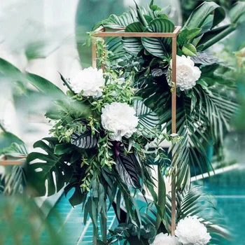 3 ADET Çiçek Vazo Zemin Vazolar Sütun Standı Metal Yol Kurşun Zarif Düğün Dekor