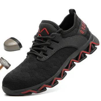 İş ayakkabısı Artı Boyutu 36-47 çelik burunlu Erkek Kadın İş güvenliği botları Nefes Hafif Sneakers Rahat Erkek Ayakkabı