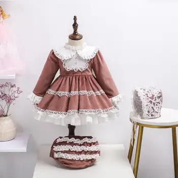 3 ADET Bahar Yeni İspanyol Lolita Prenses Balo Dantel Yay Dikiş Doğum Günü Partisi Çocuk Tatlı Sevimli Elbiseler Kızlar İçin L1497