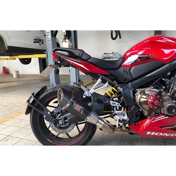 Motosiklet Egzoz Modifiye tam Sistem Bağlantı Borusu karbon fiber Susturucu Kaçış Kayma-On Honda CBR650R CB650F CB650R CBR650F