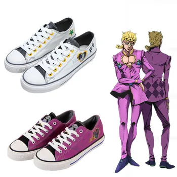 Anime jojo Tuhaf Maceraları Bruno Bucciarati Cosplay Ayakkabı Kız Erkek Giorno Giovanna Rahat kanvas ayakkabılar Sneaker Kadın Erkek