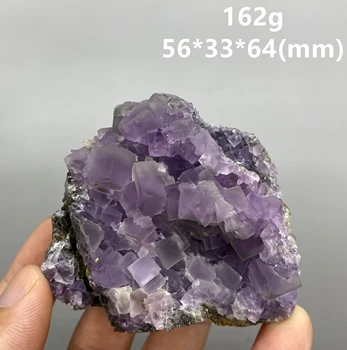 BÜYÜK! 162g Doğal Küp Mor florit küme mineral örnekleri Mücevher seviyesi Taşlar ve kristaller ücretsiz kargo 0