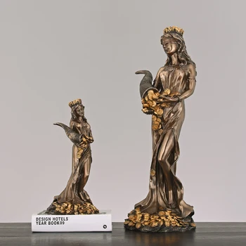 Antik Yunan Servet Tanrıçası heykeli Süsler Ofis Mağaza Dekorasyon Süsler Yaratıcı Ev Deco Aksesuarları Ticari Hediyeler