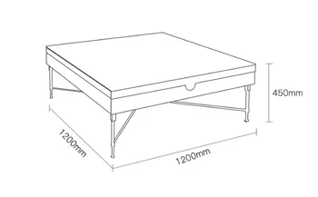Işık lüks post modern çay masa TV kabine kombinasyonu metal paslanmaz çelik kare basit abanoz salonu mobilya