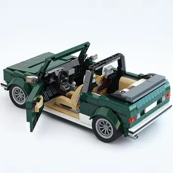 MOC Yüksek teknoloji Araba Klasik Cabrio Koyu Yeşil Yapı Taşları Ulaşım Araç Modeli DIY Oyuncaklar Çocuk Hediye Için 978 Adet