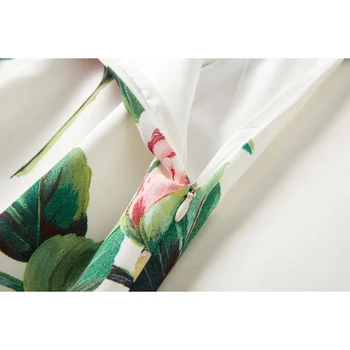Yeni YÜKSEK KALİTE 2021 Tasarımcı Pist Suit Set kadın Yay yaka Uzun Kollu Çiçek Bluz Gömlek Etek Seti