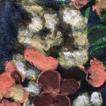 Renkli Mürekkep Boyama Çiçek Kot Erkek Kadın Vintage Yıkanmış Sıkıntılı Graffiti Logo Denim Pantolon Şık Pantolon 0