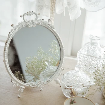French Mirror зеркало косметическое декор дома Household Furniture Table Retro White Dressing Tables Make-up Mirrors Women