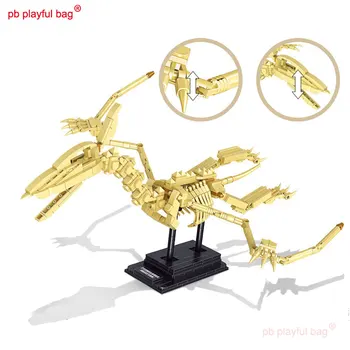 PB Oynak Çanta Jurassic simülasyon dinozor iskeletleri DIY yapı taşı modeli çocuk eğitici oyuncaklar Yaratıcı hediyeler UG63