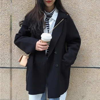 Kore Kadın blazers Kadın 2019 Ceketler Ofis Bayanlar Giyim Kalınlaşmak tüvit Kış Rahat Ince Blazer Kadın Ceket S0208