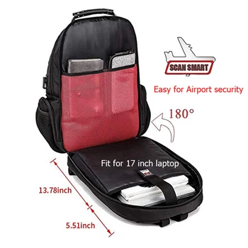 15.6 inç Laptop Sırt Çantası Erkek 45L seyahat sırt çantası Erkekler USB Anti Hırsızlık gençler için sırt çantaları Schoolbag Gençlik Mochila Kadın Backbag
