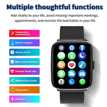LIGE Yeni Erkekler akıllı saat Kadınlar Bluetooth Çağrı 1.69 Tam Dokunmatik Ekran Su Geçirmez Smartwatch Android IOS Için spor fitness takip chazı