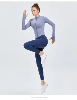 2021 yeni kadın uzun kollu ınce zayıflama üst dar çabuk kuruyan koşu çıplak spor yoga giyim spor ceket