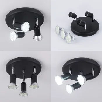 Led Avize dönebilen ayarlanabilir tavan monte LED avize ışıkları oturma odası yemek odası mutfak İçin siyah & beyaz & gümüş