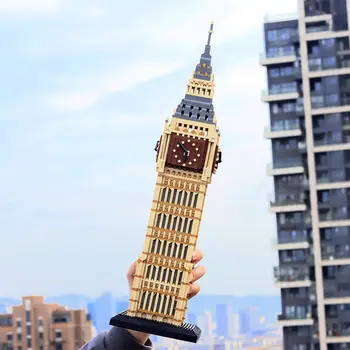 PZX 9920 Dünya Mimarisi Elizabeth Kulesi Big Ben 3D Modeli DIY Mini Elmas Yapı Taşları Tuğla Oyuncak Çocuk Çocuk Hediyeler ıçin