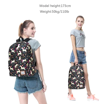 Moda Kadın Sırt Çantası Kız VASCHY Klasik Su Dayanıklı Çiçek okul sırt çantası 15 İnç Dizüstü Rahat Sırt Çantası Unicorn Sırt Çantası
