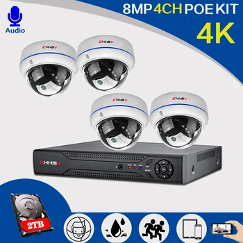 H. 265 + 4 K NVR CCTV Güvenlik Sistemi POE Açık Gerçek zamanlı kayıt patlamaya dayanıklı Hava IP Kamera Video Gözetim Seti