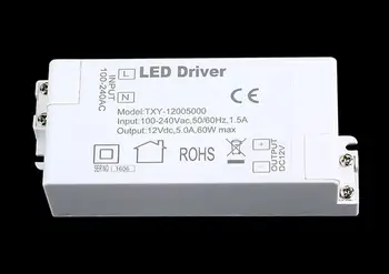 50 adet 2022 Led Güç Kaynağı 12 V 5A 60 W LED Sürücü AC DC adaptörü 100 V Güç Kaynağı Aydınlatma Trafo LED Lamba Şerit
