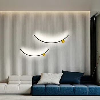Iskandinav Kapalı Dekor Led duvar ışık Siyah Yatak Odası Başucu Modern Oturma Odası Kanepe Arka Plan Koridor Duvara Monte Aplik Lamba