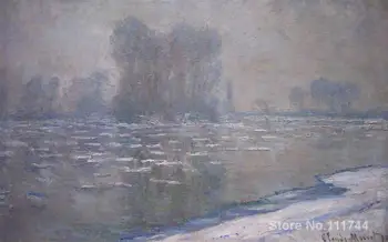 Kopya yağlıboyalar ünlü sanatçı Buz Kütleleri Puslu Sabah Claude Monet yapıt el yapımı ev duvar dekorasyonu ıçin