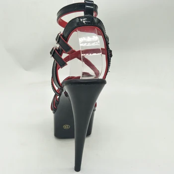 LAIJIANJINXIA Yeni kadın ayakkabısı seksi sandalet moda punk perçin 15 cm yüksek topuklu ayakkabılar 6 inç Stiletto clubbing yüksek topuklu