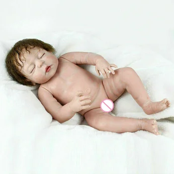 22 İnç Simülasyon Silikon Bebek Yeniden Doğuş El Yapımı Prematüre Bebek Sevimli Yumuşak Su Geçirmez Uyku Bebek Kız Erken Eğitim Oyuncak