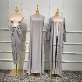 2021 Müslüman Moda Abaya Set Avrupa Giyim İslam Giyim Kadın Müslüman Etek Maxi Başörtüsü Abaya Dubai Namaz Elbise