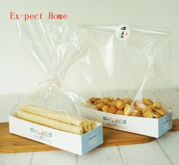 Temizle Bisküvi Çerez Şeker Ekmek Plastik Torba Karton Ambalaj Kutuları Ekmek Aperatif Kutusu Ponponları Çanta sevgililer Günü