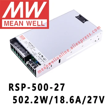 Ortalama Kuyu RSP-500-27 meanwell 27VDC/18.6 A / 502 W Tek Çıkış PFC Fonksiyonu ile Güç Kaynağı online mağaza 0