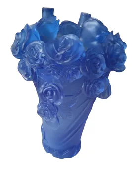 Doğu High-end Güller Tasarım Vazo Çiçekler Konteyner Renk Sırlı Pot Hayranlık Luxry Kristal Yapıt Masaüstü Arap Ev Dekor