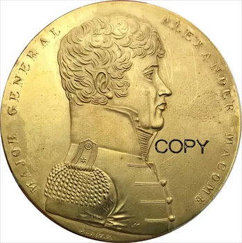 Amerika Birleşik Devletleri 1814 Kahramanları Onurlandıran Tümgeneral Alexander Macomb Madalya Kırmızı Bakır veya Pirinç Kopya Paralar