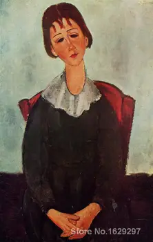Bir Sandalyede kız (aka Matmazel Huguette) Amedeo Modigliani üreme sanat Yüksek kalite Handpainted
