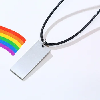 LGBT sarkık mektup gurur ve gökkuşağı desen paslanmaz çelik eşcinsel erkek kolye 12 Adet 1