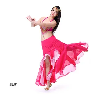 10 adet / grup hint tarzı kadın süt pamuk oryantal dans etekler şeker renkler Sıkma uzun etek